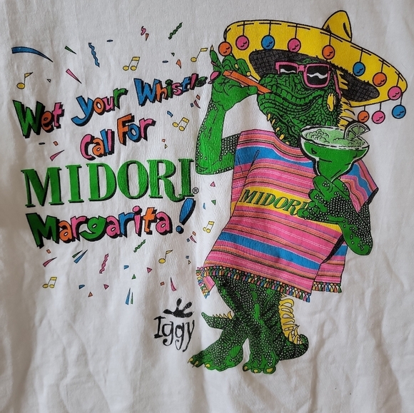 Vintage Single stitch Midori margarita Iggy Lizard T shirt wet your whistle XL - Picture 1 of 5